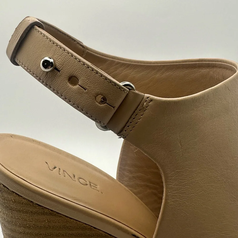 Vince || Karen Women’s Nude Wedge Sandal - Leather‎ Slingback